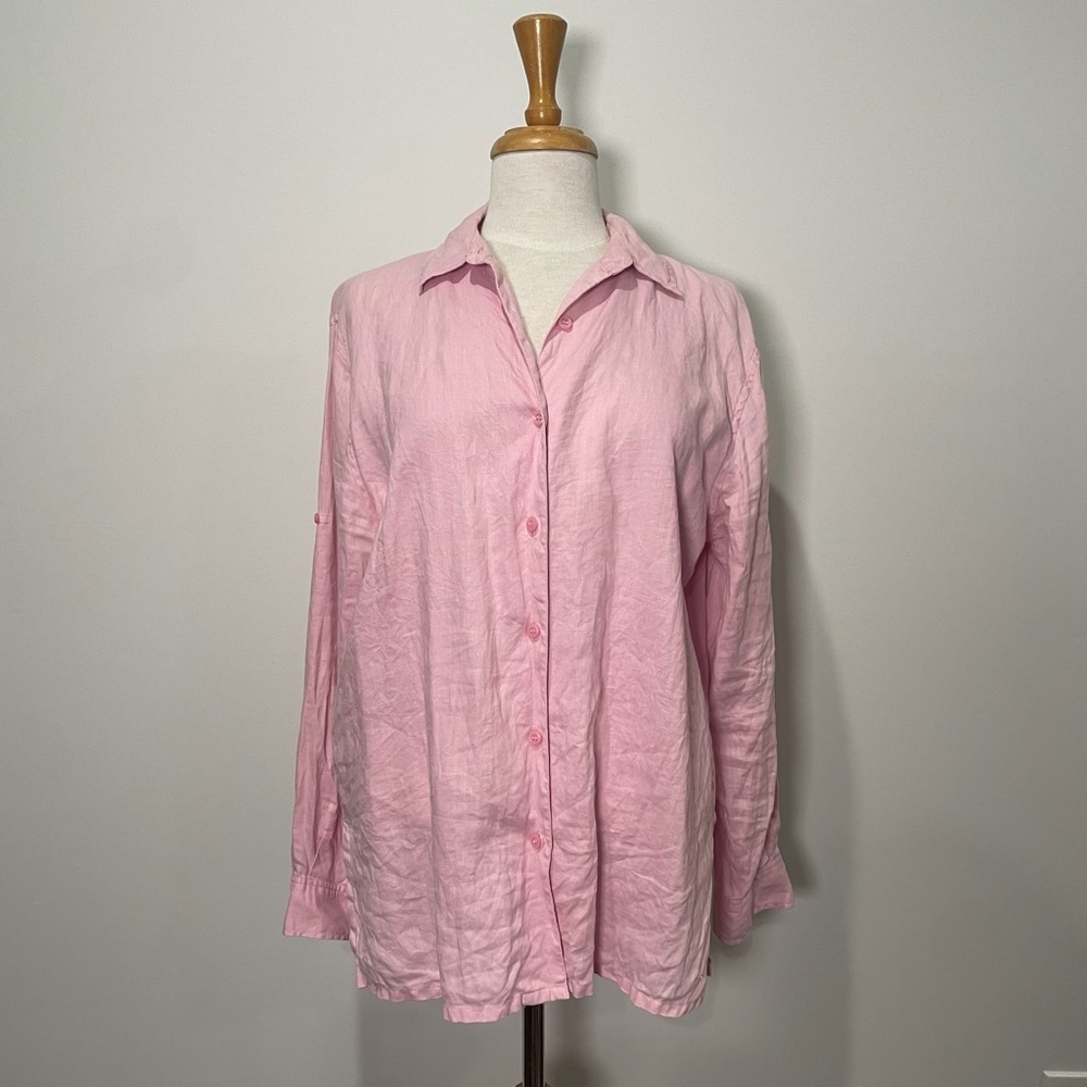 Jones New York Light Pink Linen Shirt